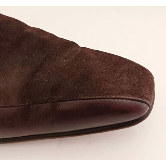 VTG Lanvin Paris Brown Leather Suede Slip On Dress Loafer Sz US 10 - Picture 6 of 9